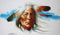 serious consideration painting, native american man